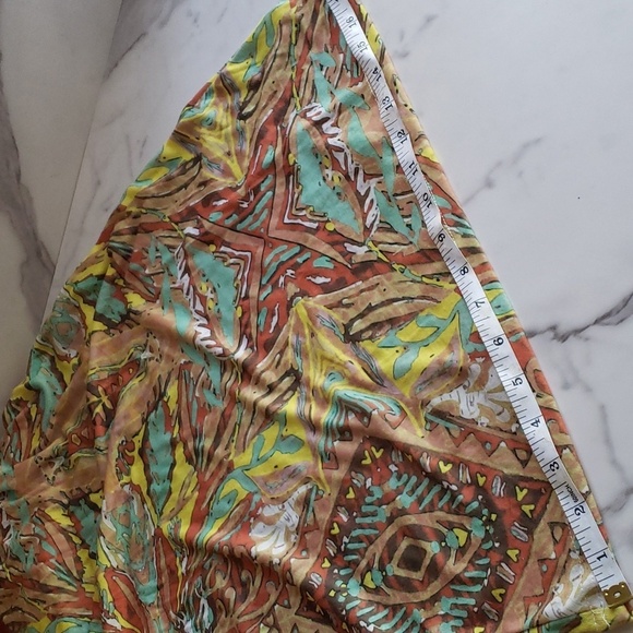 CM.YAYA Khaki Paisley Sleeveless Wide Leg Straight Jumpsuit Size XXXL NWOT - Picture 8 of 9